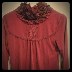 Beautiful vintage-esque floral ruffle formal shirt